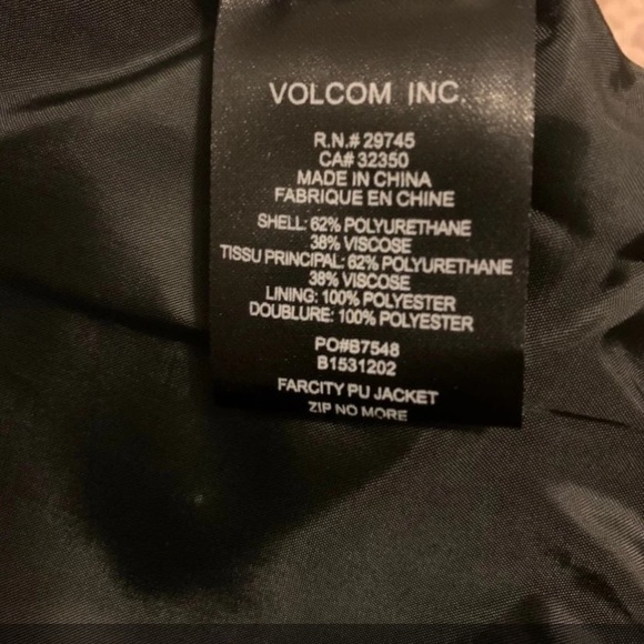 NWT VOLCOM BLACK LEATHER JACKET - Picture 5 of 5